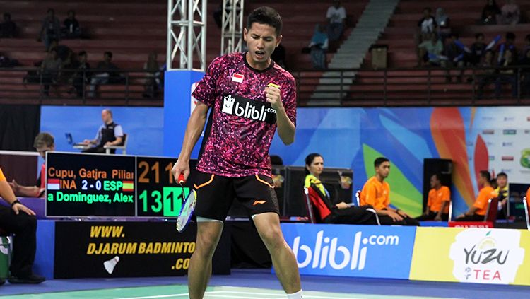 Gatjra Piliang Fiqihilahi Cupu selebrasi. Copyright: © Humas Pelatnas PBSI
