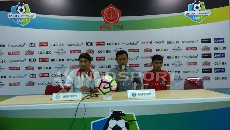 Widodo C Putro (Bali United) saat menghadiri konferensi pers. Copyright: Zainal Hasan/INDOSPORT