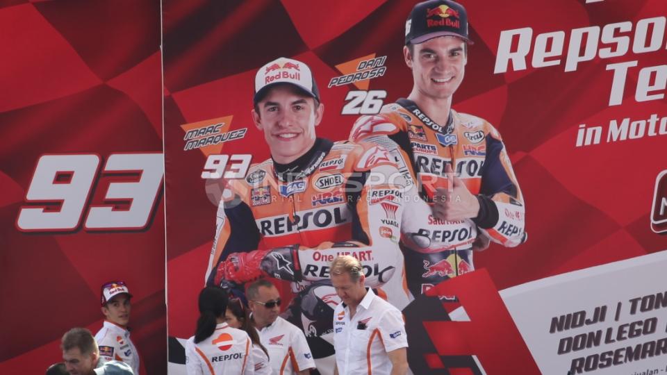 Marc Marquez dan Dani Pedrosa hadir dalam launching tim Repsol Honda untuk MotoGP 2016 di Sirkuit Sentul.