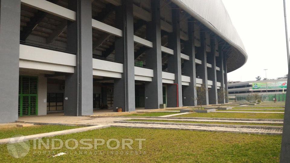 Kondisi bangunan Stadion Patriot Bekasi.