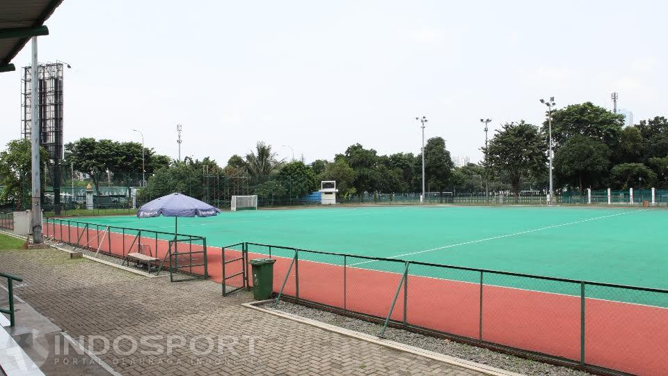 Kondisi terkini lapangan Hoki yang terletak di Kawasan GBK Senayan, Jakarta.