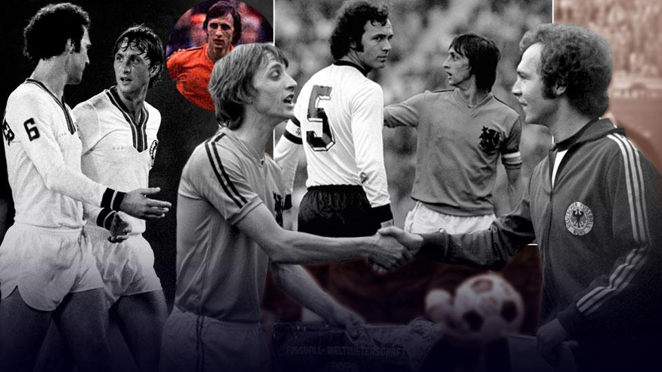 Johan Cruyff vs Franz Beckenbauer. Copyright: INDOSPORT/INTERNET