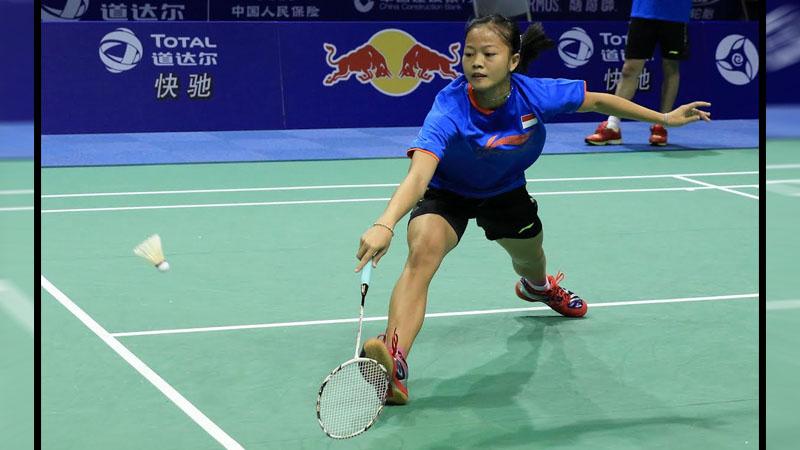 Fitriani saat latihan