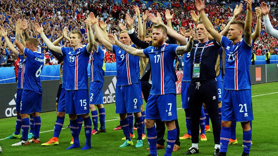 Permain Islandia selebrasi. Copyright: INTERNET