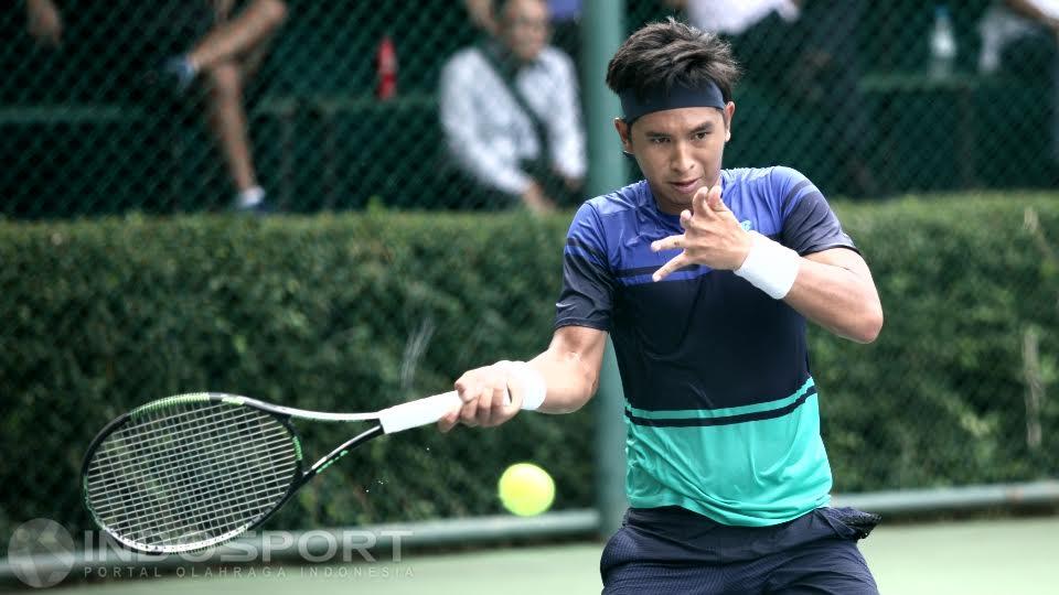 Petenis Indonesia, Christopher Rungkat harus terhenti di babak pertama Swiss Terbuka 2019.
