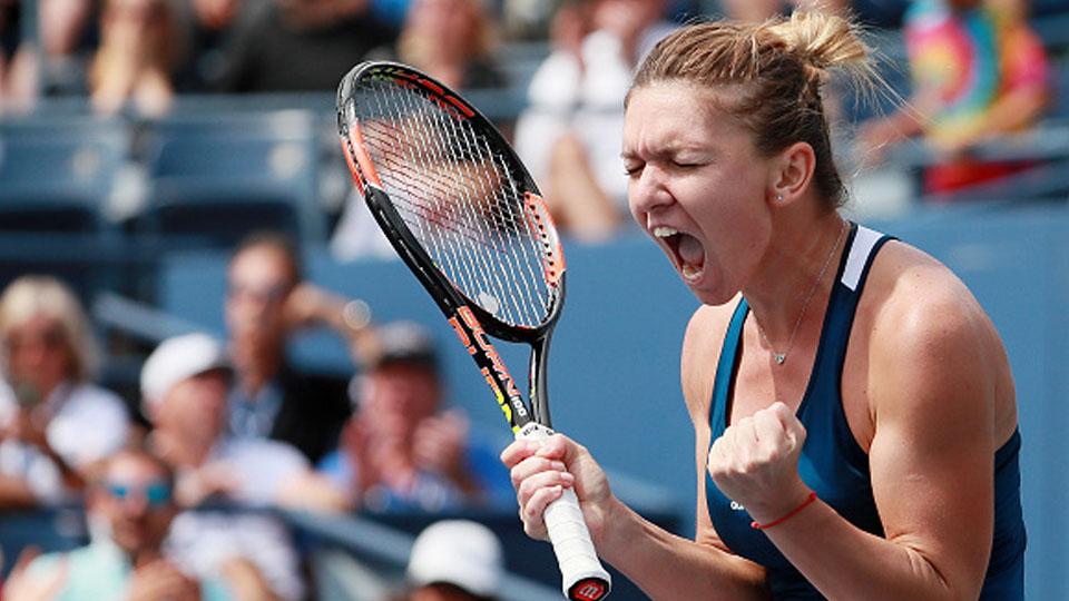 Simona Halep merayakan keberhasilan mendapatkan poin. Copyright: internet