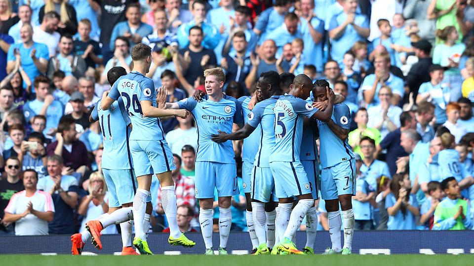 Selebrasi Manchester City saat menjamu Bournemouth di stadion etihad Copyright: Internet