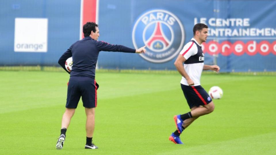 Hatem Ben Arfa dalam sesi latihan. Copyright: INTERNET