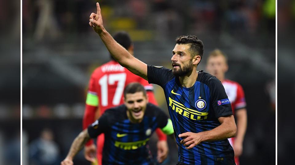 Antonio Candreva, mencetak gol untuk Inter Milan atas Southampton Copyright: Internet