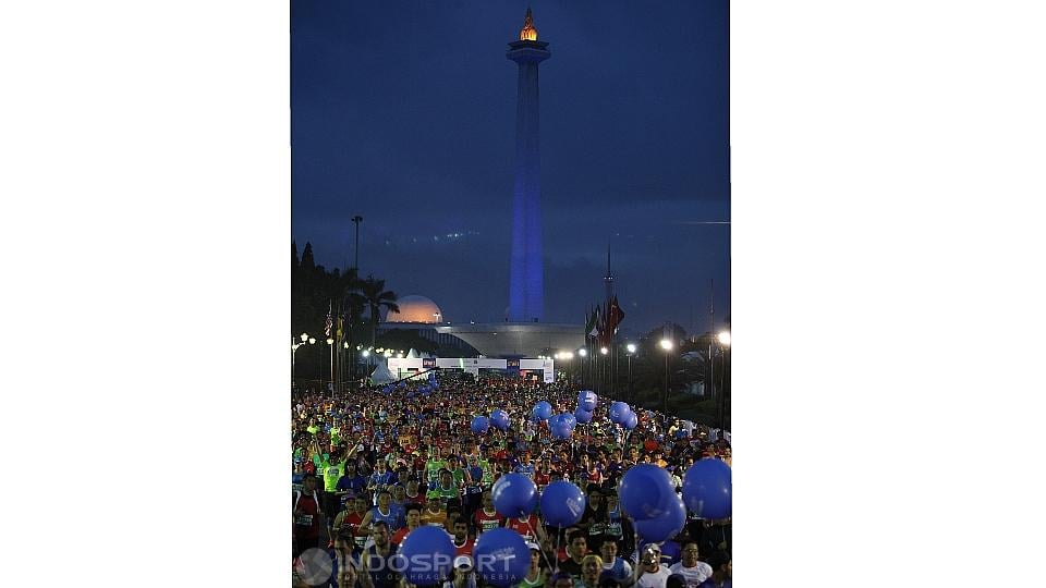 Puluhan ribu peserta memadati even Jakarta Marathon 2016 di Silang Monas, Minggu (23/10/16).