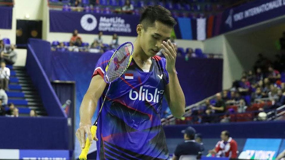 Tunggal putra Indonesia, Jonatan Christie gagal melangkah ke babak semifinal Malaysia Masters 2017. - INDOSPORT