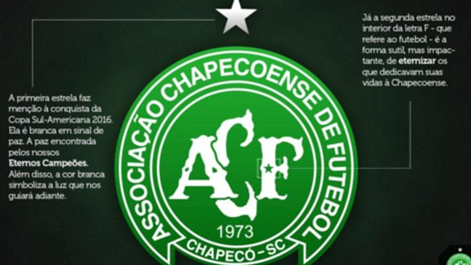 Chapecoense menempatkan dua bintang di logo terbarunya. - INDOSPORT