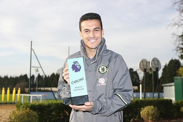 Pedro Rodriguez, gelandang serang Chelsea mendapatkan penghargaan gol terbaik Liga Primer Inggris di bulan November 2016. Copyright: INTERNET