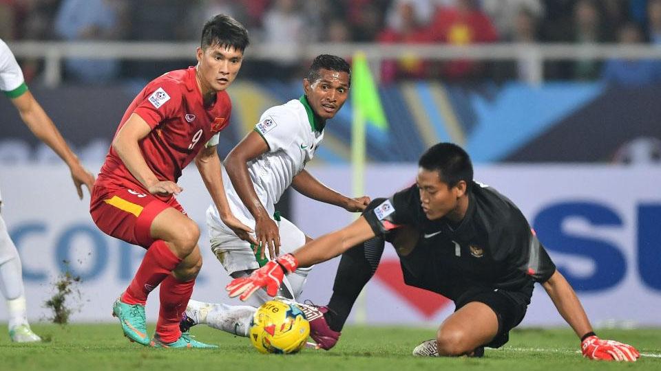 Kurnia Meiga ketika melawan Vietnam di babak semifinal Piala AFF 2016. Copyright: internet