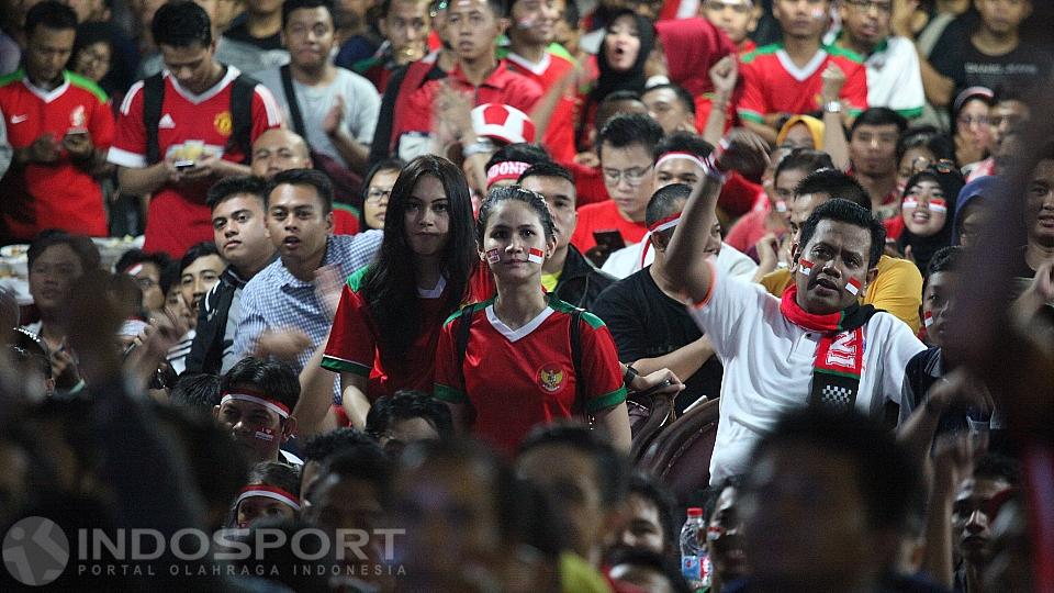 Suasana Nobar di Kemenpora Copyright: Herry Ibrahim/INDOSPORT