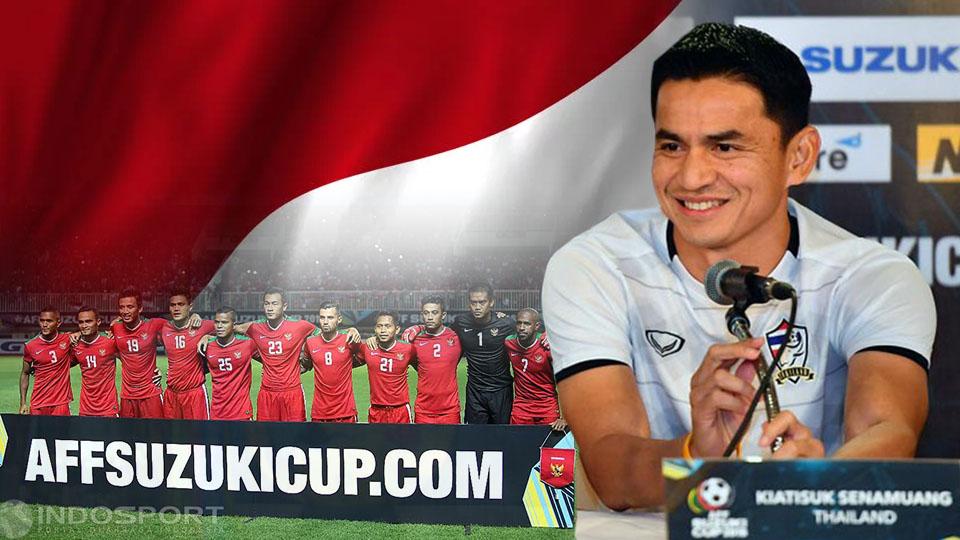 Pealtih Thailand, Kiatisuk Senamuang dan skuat Indonesia.