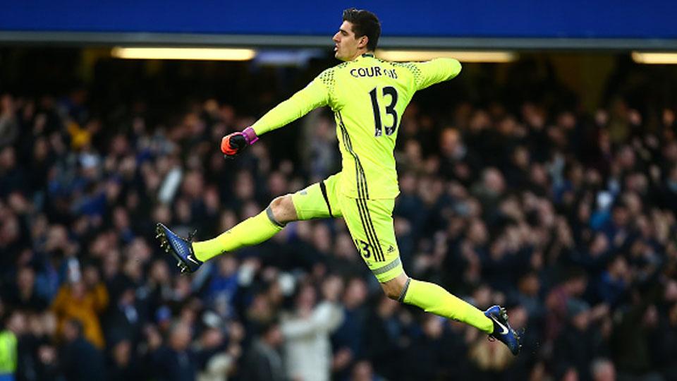 Aksi selebrasi Thibaut Courtois saat melawan Bournemouth - INDOSPORT