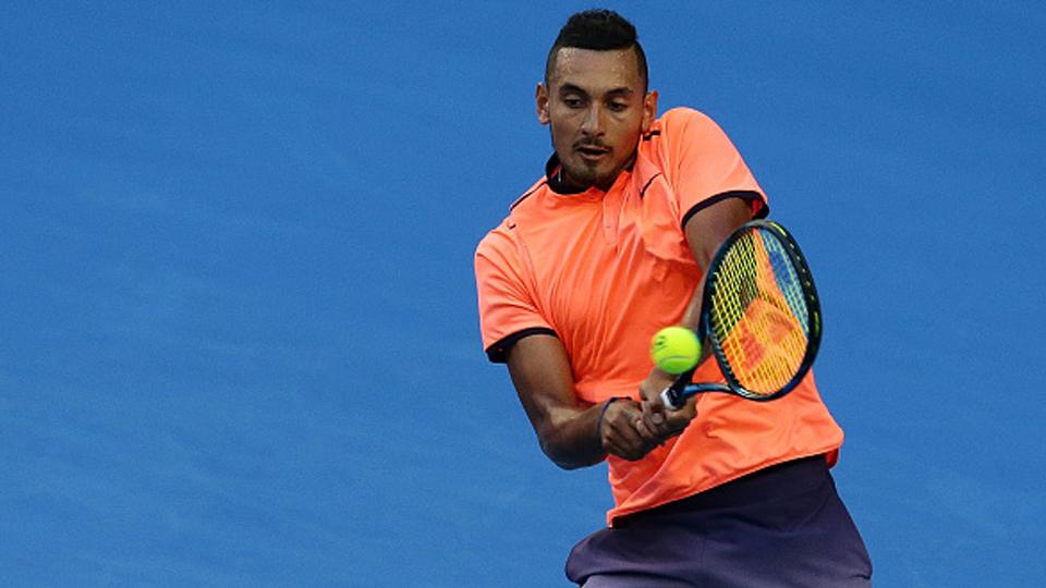 Nick Kyrgios saat bermain pada laga Hopman Cup 2017. Copyright: Will Russell/Getty Images