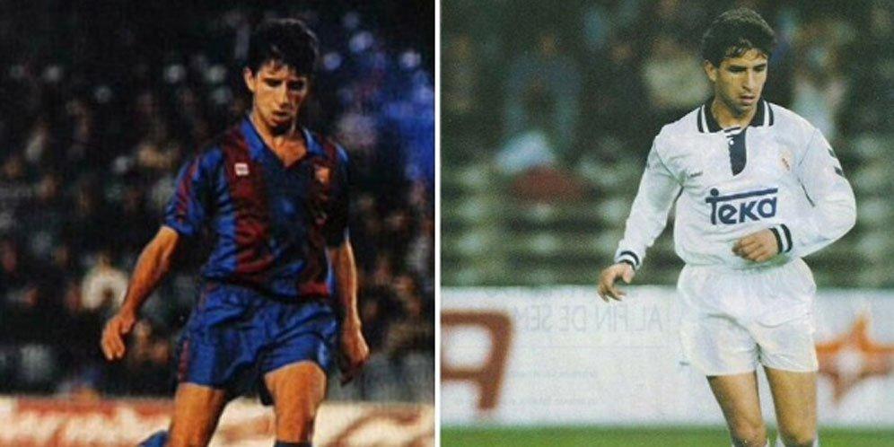 Luis Milla saat bermain di Barcelona dan Real Madrid. Copyright: INTERNET/TWITTER.COM