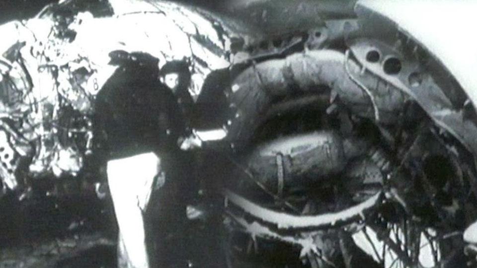 Salah satu bangkai pesawat dari tragedi Munchen, 06 Februari 1958.