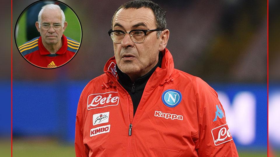 Pelatih Napoli, Maurizio Sarri (insert: Almarhum Luis Aragones, mantan pelatih Timnas Spanyol). - INDOSPORT