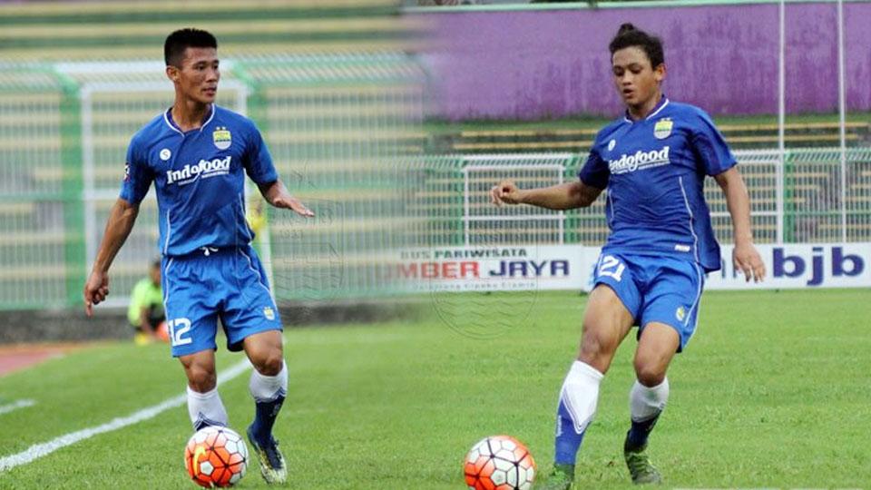 Pemain muda Persib Bandung, Henhen Herdiana dan Ahmad Subagja.