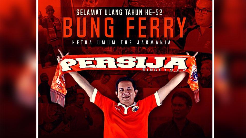 Ketua umum Persija Jakarta, Ferry Indrasjarief. Copyright: GIROH OREN