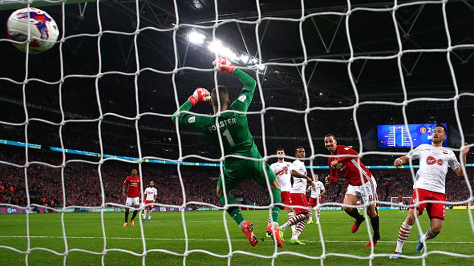 Gol pamungkas Zlatan Ibrahimovic yang menjadi penentu kemenangan Man United atas Southampton.