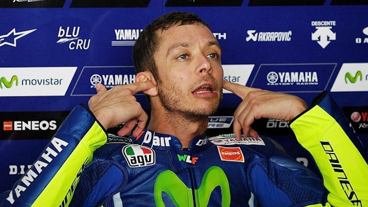 Pembalap Movistar Yamaha, Valentino Rossi. Copyright: MANAN VATSYAYANA/AFP/Getty Images
