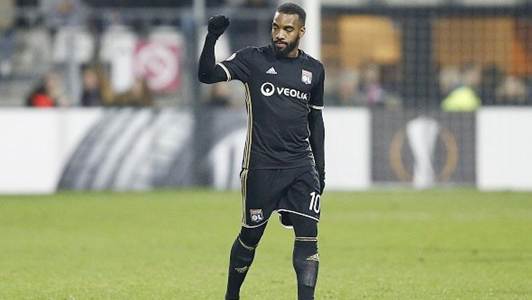 Penyerang  Olympique Lyonnais, Alexandre Lacazette. Copyright: VI Images via Getty Images