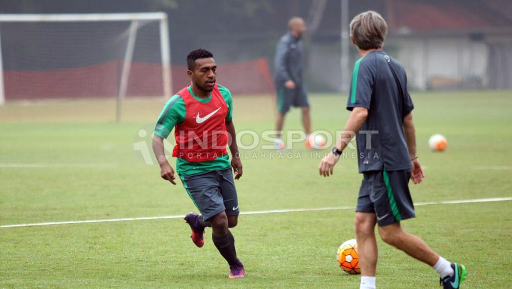 Terens Puhiri saat memperkuat Timnas U-22 SEA Games 2017 yang lalu.