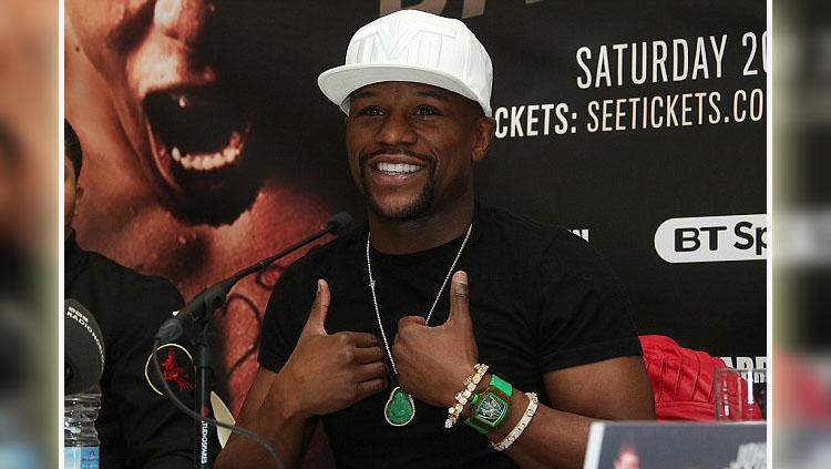 Floyd%20Maywaether%20Jr%20dalam%20promosi%20sebuah%20petarungan%20tinju%20di%20London.