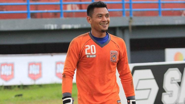 Kiper Pusamania Borneo FC, Wawan Hendrawan. Copyright: Arib Billah/Kaltim Post