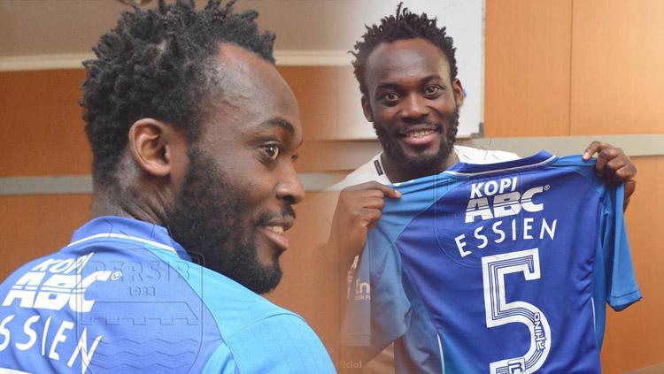 Michael Essien saat diperkenalkan Persib Bandung.