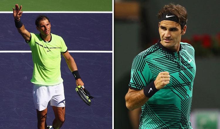 Rafael Nadal (kiri) dan Roger Federer. - INDOSPORT