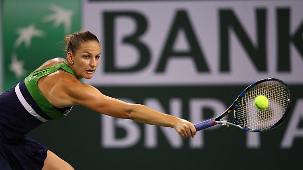 Karolina Pliskova saat mengalahkan Garbine Muguruza di perempatfinal Indian Wells. Copyright: Clive Brunskill via Getty Images