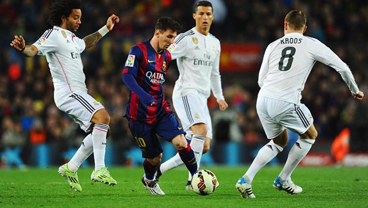 Duel Barca dan Madrid berpeluang kembali tersaji di Liga Champions musim ini. Copyright: David Ramos/Getty Images