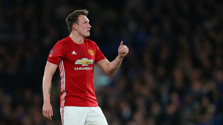 Pemain belakang Manchester United, Phil Jones. Copyright: Catherine Ivill - AMA/Getty Images
