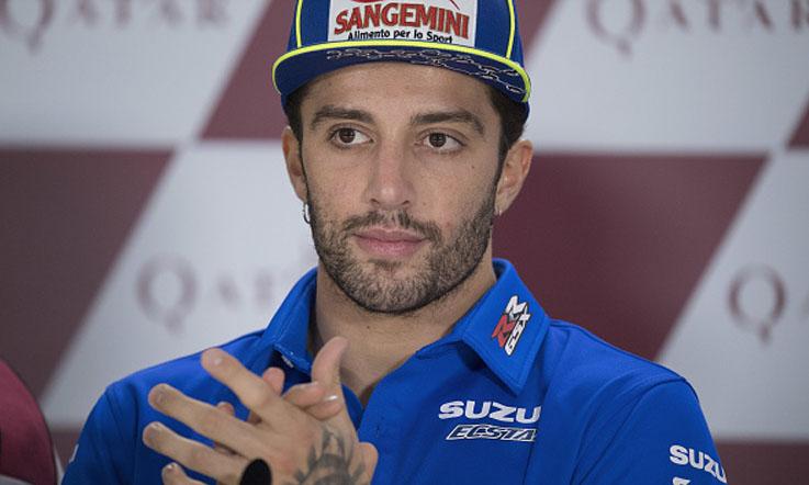 Pembalap Suzuki, Andrea Iannone dalam sesi konferensi pers. Copyright: Mirco Lazzari gp/Getty Images