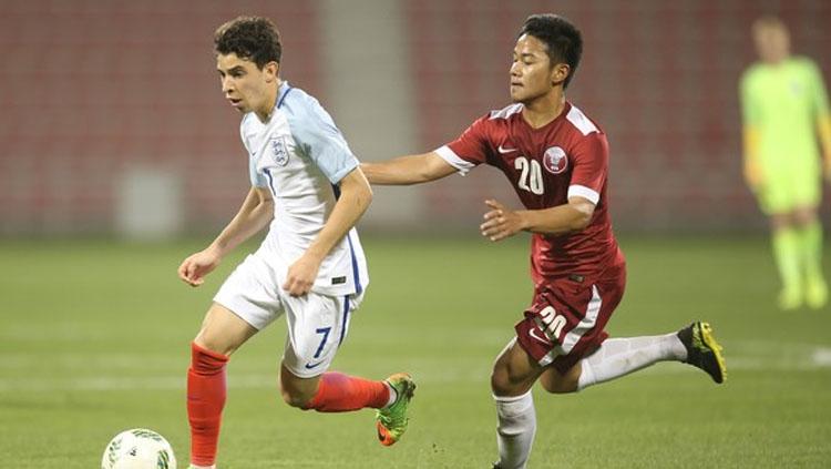Andri Syahputra saat membela Timnas Qatar Junior menghadapi Timnas Inggris Junior Copyright: Instagram/@qatar_team2022