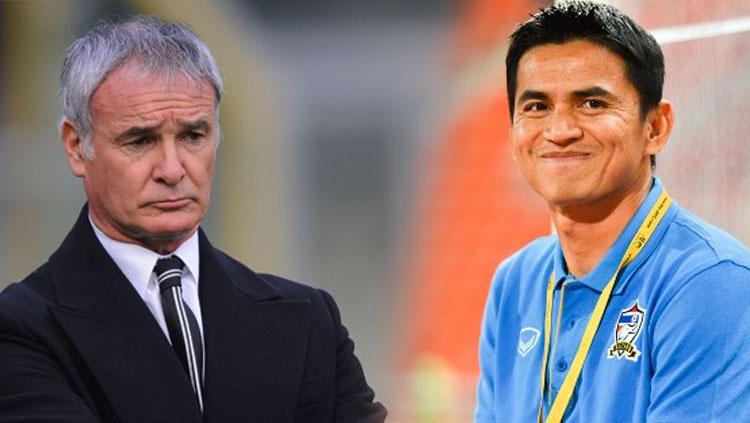 Claudio Ranieri dan Kiatisuk Senamuang Copyright: bongdanet.vn