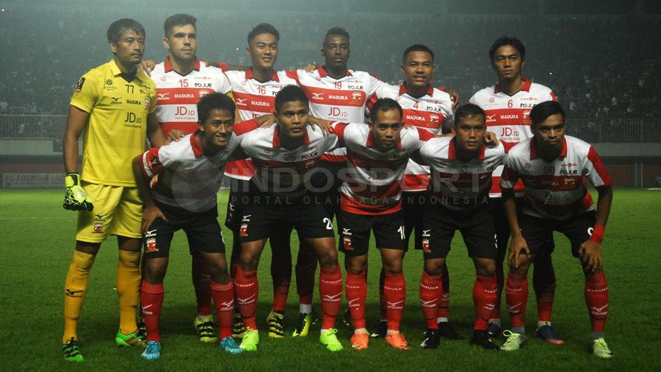 Skuat Madura United. Copyright: Prima Pribadi/Indosport
