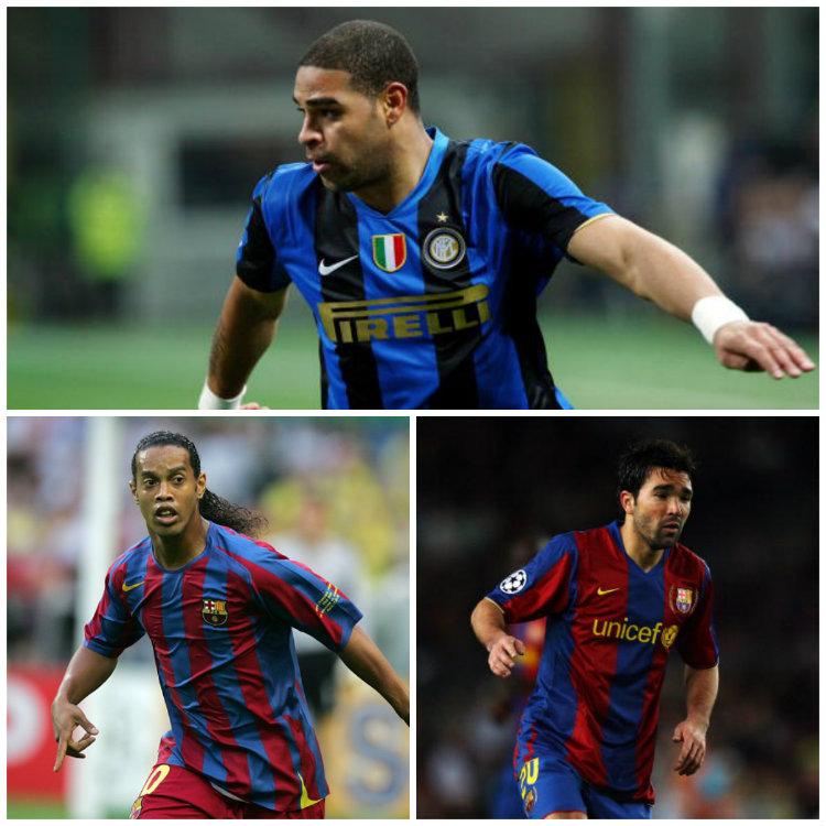 Adriano, Ronaldinho, dan Deco. Copyright: Internet/Getty Images