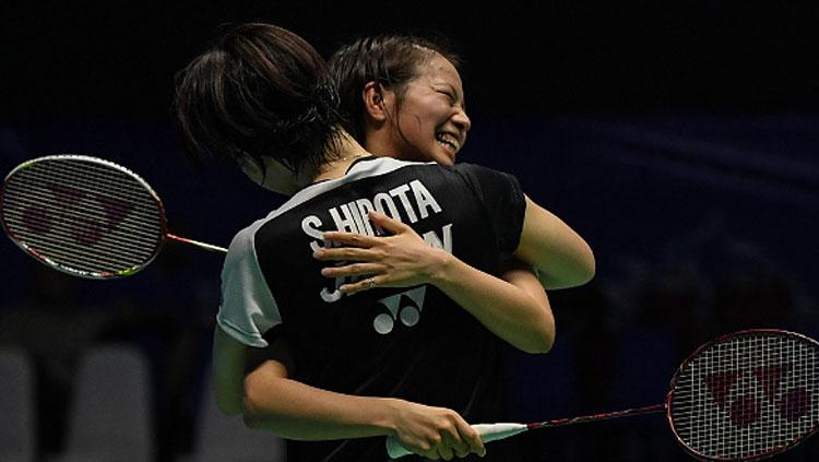Yuki Fukushima/Sayaka Hirota (kiri) pasangan ganda putri Jepang yang mengalahkan Greysia Polii/Apriyani Rahayu di semifinal Japan Open 2018.