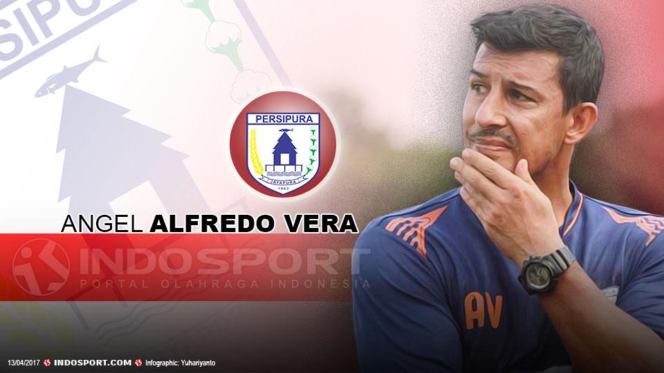 Angel Alfredo Vera (Pelatih Persipura Jayapura). Copyright: Grafis:Yanto/Indosport/bola.net