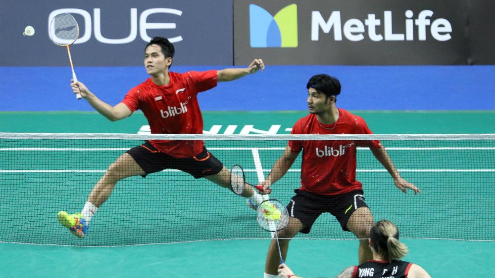 Berry Angriawan/Hardianto di babak dua Singapore Open 2017. Copyright: Humas PBSI