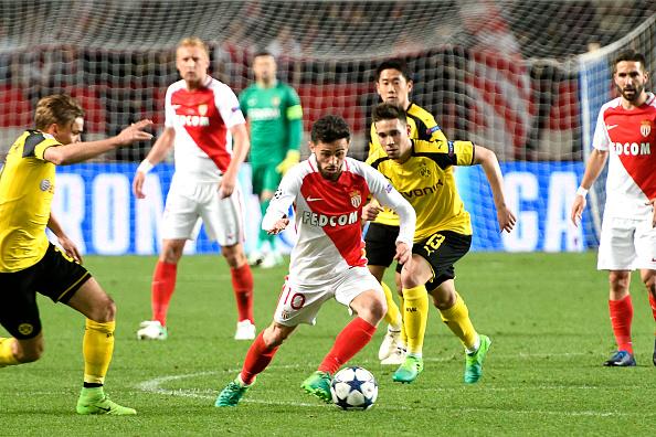 Bintang AS Monaco, Bernardo Silva tengah beraksi melawan Borussia Dortmund di perempatfinal Liga Champions. Copyright: Pascal Della Zuana/Icon Sport