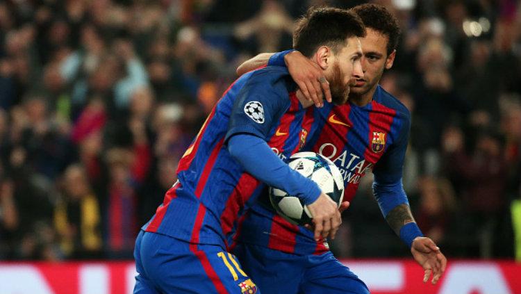 Lionel Messi dan Neymar. Copyright: Urbanandsport/NurPhoto via Getty Images