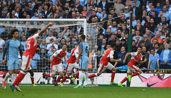 Arsenal vs Manchester City di semifinal Piala FA. Copyright: Shaun Botterill/Getty Images