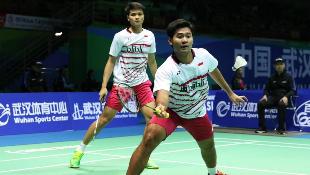 Angga Pratama/Ricky Karanda Suwardi di babak dua Badminton Asia Championships 2017. Copyright: Humas PBSI